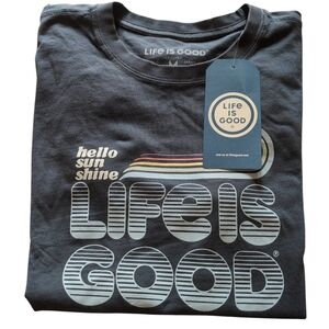 Life Is Good Navy T-Shirt with Retro Graphic